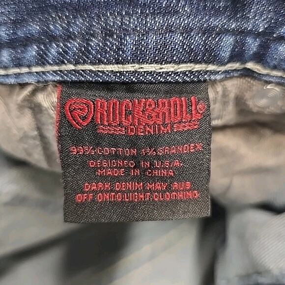 Rock & Roll Denim Mens Revolver Straight Slim Jeans Sz 40x36 Cowboy Western - Picture 10 of 10